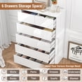 thumbnail image 5 of ChVans 6 Drawer Dresser for Bedroom, 44.7" Tall 31.5" Wide Modern High Gloss White Dresser with Wood Chest of Drawer Handle Free, Long Dresser for Bedroom, Living Room, Entryway, Hallway, 5 of 9