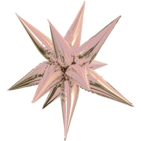 Kimono Gold Foil - Large Foil 12 Point Star Balloon, 27 in, Rose Gold, 1ct