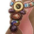 thumbnail image 3 of Sandalias de verano para mujer, estilo bohemio, con diamantes de imitación, planas, con separadores de dedos, 3 of 5