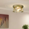 thumbnail image 2 of 2 Light Flush Mount In Transitional Style-6.5 Inches Tall And 12 Inches Wide-Rubbed Brass  Finish Z-Lite 491F2-Rb, 2 of 5
