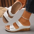 thumbnail image 5 of Samdudou Sandals for Women Casual Summer Slip On Flat Shoes Open Toe Double Strap Hollow Out Pattern Lightweight Footwear for Office, 5 of 7