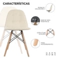 thumbnail image 2 of Set De Sillas Estilo Eames De Botones Tapizadas En VinipieBeige Gaon Home GN-PUEC01, 2 of 8