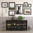 thumbnail image 4 of Henn&Hart 12" Brass Metal/Glass Floor Lamp, 4 of 12