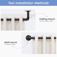 thumbnail image 2 of KoshiMe 1 Inch Bronze Wrap-Around Curtain Rod, 66"-120" Heavy Duty Industrial Curtain Rods for Windows, Mount Wall or Ceiling,Easy Install, 2 of 7