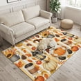thumbnail image 2 of Area Rugs 3'x5', Gnomes Pumpkins Fall Carpet Runner Indoor Outdoor Rugs Home Decor Aesthetic, Thanksgiving Pumpkin Leaves Non Slip Mats Washable Accent Rug for Living Room Bedroom, 2 of 8