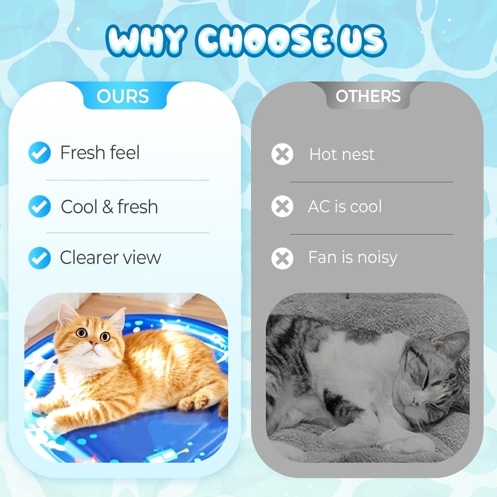 Thickened Water Sensor Play Mat, 2025 New Sensory Water Play Mat for Cats Pet, Cat Water Play Mat, Water Sensor Mat for Kids Cool Comfort Inflatable Tummy Time Water Mat (A13)