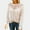Beige, variant on AOOCHASLIY 2023 Womens Sweater Women Summer Fashion Casual Loose Full-Sleeve Solid Lace Patchwork Round Neck Blouse Knitted Sweater