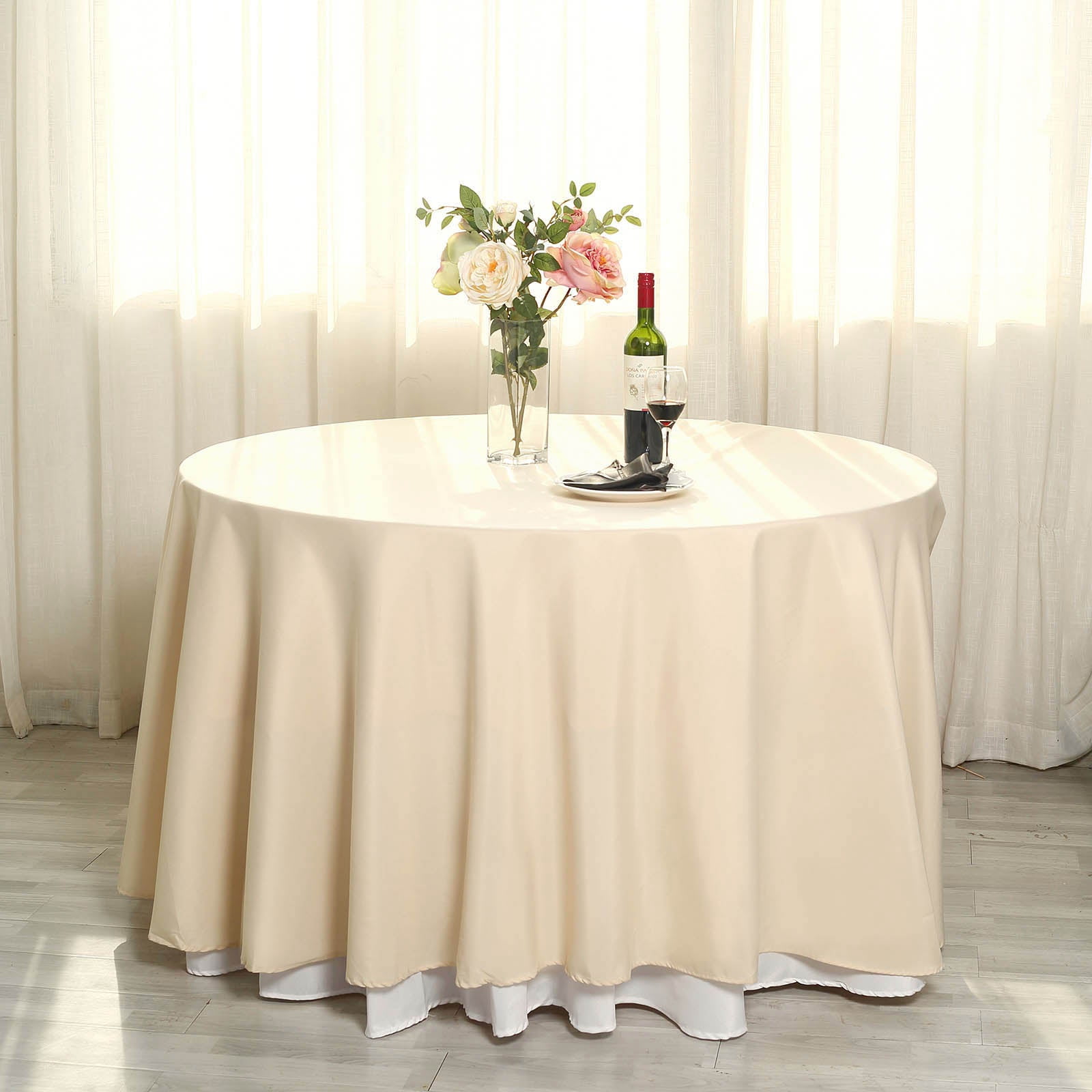Efavormart 5PCS 120" Wholesale Round Tablecloth Polyester Round Table