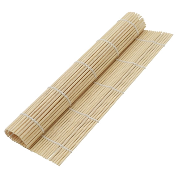 Eguiwyn Bamboo Sushi Rolling Mat, Reusable Sushi Roller Mat for Making Perfect Sushi and Kimbap, Beginner Friendly Sushi Making Kit Kitchen Tools Accessories,Beige 23*23cm