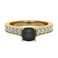 thumbnail image 4 of 14K Gold Ring Black Diamond Engagement Ring Center Cushion 4-Prong 0.75 Carat (Black, AAA), 4 of 5