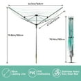 thumbnail image 2 of IAJXWI Rotary Outdoor Umbrella Drying Rack, 12 Lines Umbrella Clothesline for Laundry, Collapsible Clothes Drying Rack, In-Ground Umbrella Dryer with 165' Clothesline for Backyard, 70.9" H, Green, 2 of 10