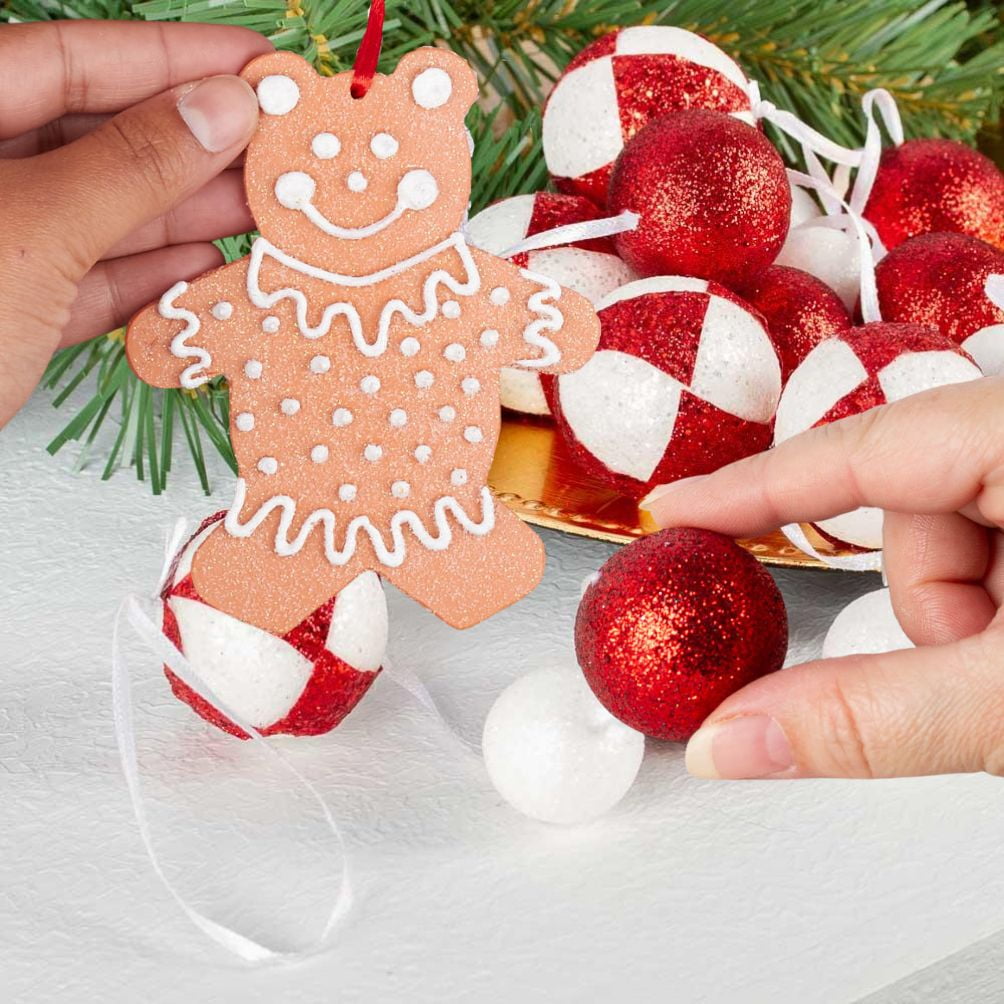 11pc Gingerbread and Peppermint Decoration Set - for Christmas - Factory Direct Craft