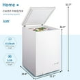thumbnail image 3 of 3.5 cu.ft Chest Freezer with Removable Storage Basket, Top Open Door Freezing Machine for Home and Kitchen/Dorm/Bar/Office, 3 of 8
