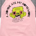 thumbnail image 3 of Instant Message - A Zombie Ate My Homework  - Toddler & Youth Girls Raglan Graphic T-Shirt, 3 of 6