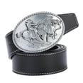 thumbnail image 4 of thinsony Western Leather Belt Strap Cowboy Arabesque Buckle Indian Rodeo Black, 4 of 7