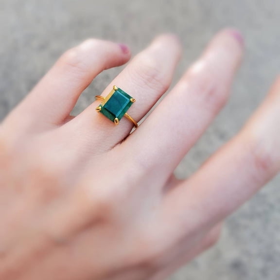 Natural Emerald (Panna) Gemstone Ring Woman And Mens Birthstone Gift Ring Promise Ring
