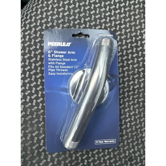 Peerless 6” Shower Arm & Flange (Polished Chrome)
