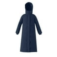 thumbnail image 4 of VINUSLI Women Long Puffer Coat Winter Warm Hooded Jacket Long Sleeve Parka Full Length Down Coats Thickened Side Split Long Down Coats 2025 Navy,M, 4 of 4