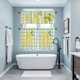 thumbnail image 4 of Summer Yellow Lemons Kitchen Curtains Valances and Tiers Set of 3 Country Watercolor Flower Leaf Blue Yellow Plaid Tier Curtains and Valance with Rod Pocket for Small Windows, 27.5"x36", 4 of 9