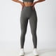 thumbnail image 2 of Pantalones de yoga de cintura alta para mujer, mallas elásticas con control de barriga y levantamiento de cadera, con bolsillo para ciclismo, correr, gris L, 2 of 6