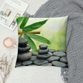 thumbnail image 2 of Orinice Bamboo Leaves Rocks Graphic Decorative Cushion Throw Pillow Cover for Home Couch Living Room Sofa Car Bedroom, Durable Material, 1PC 22x22in, 2 of 5