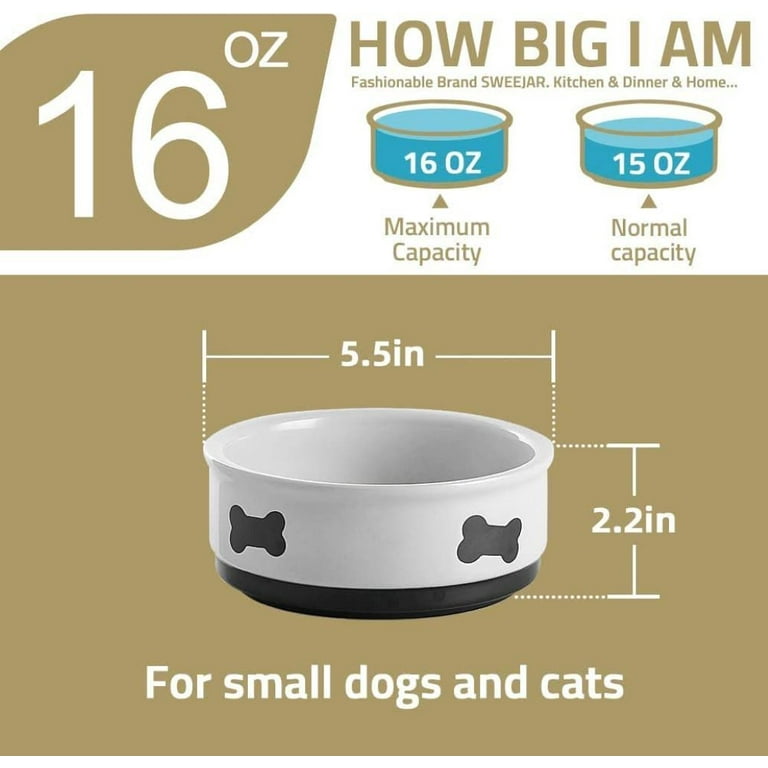 SWEEJAR Cat Food Bowls with Non-Slip Stand, Ceramic Raised Cat Bowl Se –  Sweejar Home