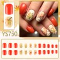 thumbnail image 7 of Yoyauz 24PCS Thanksgiving Square Fake Nails with Sparkling Maple Leaf Design Orange Black Nails Autumn Acrylic Nails Winter Women's Nails, 7 of 7