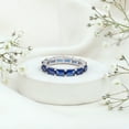thumbnail image 5 of Rosec Jewels Emerald Cut Lab Grown Blue Sapphire Eternity Band Ring - Wedding Anniversary Ring in East West Style - AAAA Quality, 10K White Gold, US 6.50, 5 of 8