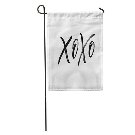 SIDONKU Abstract XOXO Phrase Romantic Lettering Ink Modern Brush Black Creative Garden Flag Decorative Flag House Banner 12x18 inch