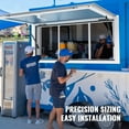 thumbnail image 3 of KFFKFF Food Truck Service Window, 36"x24" Constructed from Aluminum Alloy, Features 2 Movable Windows & Awning Door & Drag Hook, Capable of Opening up to 85 Degrees, Ideal for Concession Trailers, 3 of 9