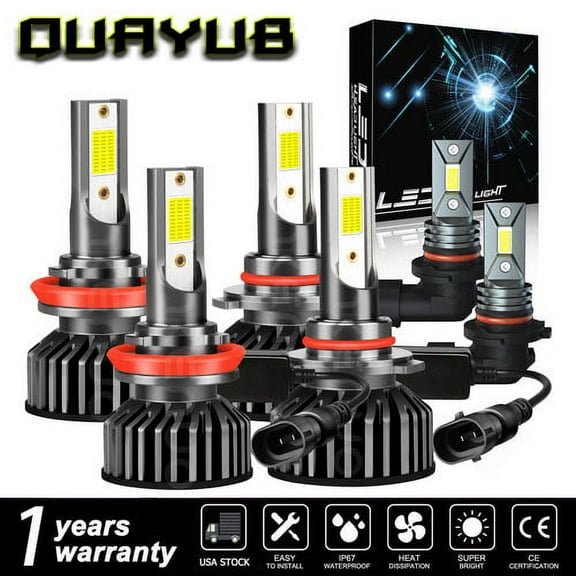 For 2016-2018 Dodge RAM 1500 2500 3500 Combo LED Headlight Hi-Low Fog Light Bulbs Kit