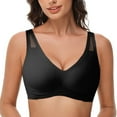 thumbnail image 2 of Everyday Bras for Women Womens Workout Sports Bra Sports Bra Low Support Womens Comfort Bras Padded Bras for Women Woman Sports Bar Seamless Bras Womens Bras No Underwire Padded Sports Bra Black 2XL, 2 of 7
