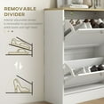 thumbnail image 6 of HOMCOM Slim Shoe Cabinet for Entryway, Modern Hidden Shoe Storage Cabinet with 2 Flip Drawers and Adjustable Shelves for 12 Pairs of Shoes, White, 6 of 10