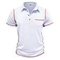 thumbnail image 2 of HAOTAGS Polo Shirts for Men Casual Outdoor Short Sleeve Turndown Collar Blouse Shirt White Size M, 2 of 5