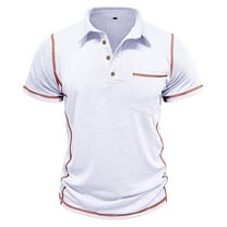 Kaemgyyd Shirts for Men with Pockets Loose Short Sleeve Lightweight Golf Top Summer Fashion Color Block Casual Tee