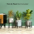 thumbnail image 4 of Mid Century Modern Tall Metal Indoor Plant Stand - Fits Up to 12 Inch Planter, Black, 4 of 6