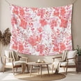 thumbnail image 2 of Red Pink Flowers Tapestry for Bedroom Wall Hanging Tapestry, Watercolor Summer Botanical Floral Ceiling Backdrop Tapestries Poster Blanket Wall Decor for Teens Room Living Room Dorm 59" x 79", 2 of 8