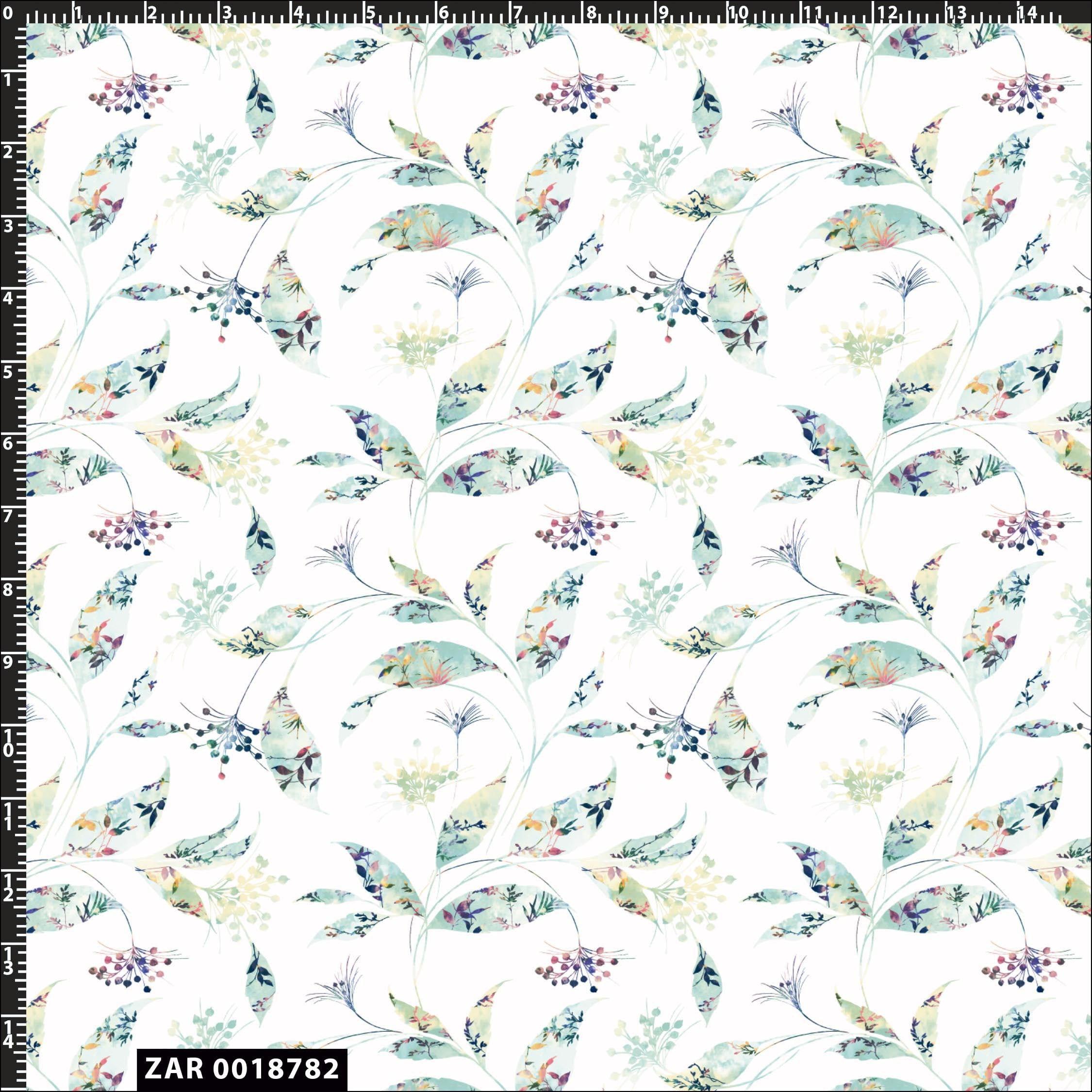 Ivory, Mint, Navy, Vanilla and Purple Style CQ-93 Seamless Dream Floral Pattern 100% Cotton Quilting Fabric by the Yard