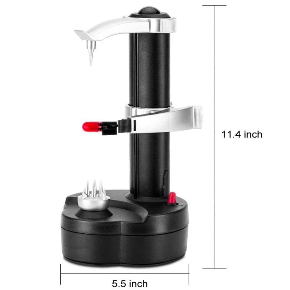 Black Automatic Apple Peeler Machine, Heavy Duty Stainless Steel Rotating Peeler with 2 Extra