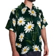 thumbnail image 2 of Daisy Men's Short Sleeve Poplin Shirt with Spread Collar Tops, Casual Printed Button Down, Summer Beach Shirt for Men - Unisex, Stylish Men's Shirts, 2 of 6
