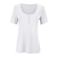 thumbnail image 3 of Gibobby Tirantes Para&nbsp;Camisa Slim Tight Tops Camisas para mujer Camiseta ajustada T Low Cut Down Sexy Button Camisetas de mujer（Blanco， S), 3 of 5