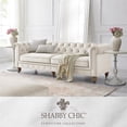 thumbnail image 2 of Londynn Sofa Beige Velvet 93L x 33.5W x 30.3H Button Tufted Rolled Arm, 2 of 8
