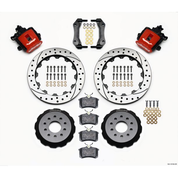 Wilwood Combination Parking Brake Rear Kit 12.19in Drilled Red 2006-Up Civic / CRZ main image 0