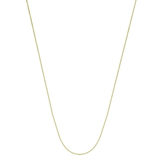 14k Yellow Gold 0.65mm Sparkle-Cut Cable Chain Necklace 5mm Spring Ring Closure - .8 Grams - 16 Inch