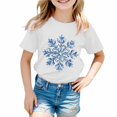 thumbnail image 6 of Xyant Christmas Boys Girls Shirt Snowflake Print Tshirts Kids Toddler Cotton Short Sleeve Xmas Graphic Tee Tops, Size 7-8 Years, 6 of 6
