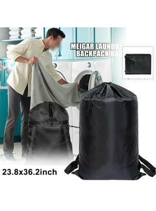Real Living Black Dura-Clean Laundry Backpack