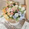thumbnail image 3 of LCXmlly Simulation Flower Simulation Flower Bunch Multiple Layers Petals Faux Silk Design Artificial MultiColor Mixed Rose (1 Bunch), 3 of 5