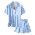 thumbnail image 5 of Ensembles de Pyjama pour Filles Manches Courtes Imprimées Ensemble de Pyjama Boutonné Décontracté Pyjama Filles Garçons Filles Mode, 5 of 5
