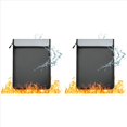 thumbnail image 1 of 2X Fireproof Document Bag, Waterproof Document Storage Bag with 2 Pockets,Fireproof Money Bag for Cash, 1 of 6