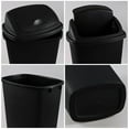 thumbnail image 3 of Teyyvn 13 Gallon Tall Kitchen Swing Lid Garbage Container, Set of 4 Plastic Trash Bin with Swing Top, Black, 3 of 14